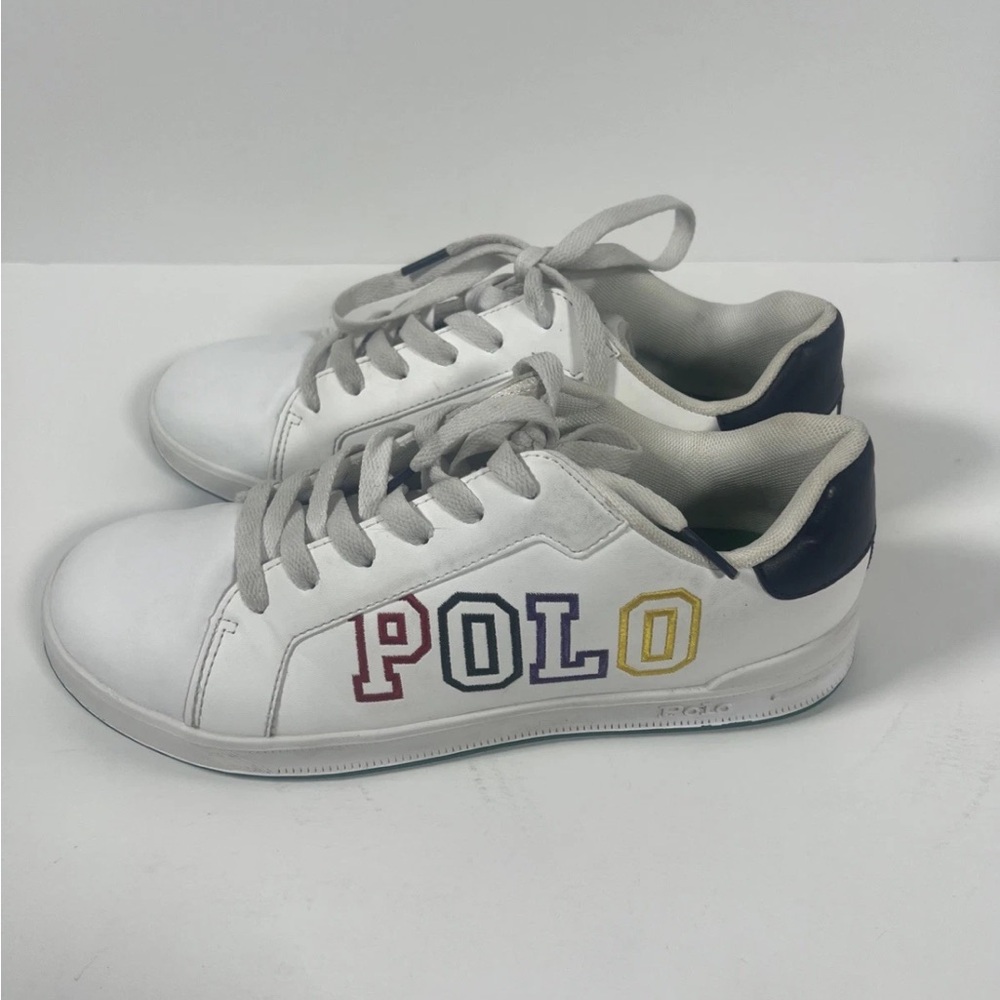 Polo by Ralph Lauren White Kids Shoes with Multicolor Logo